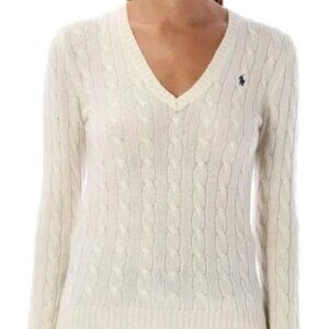 Ralph Lauren Sport 100% Cotton Cable V-neck Sweater Med